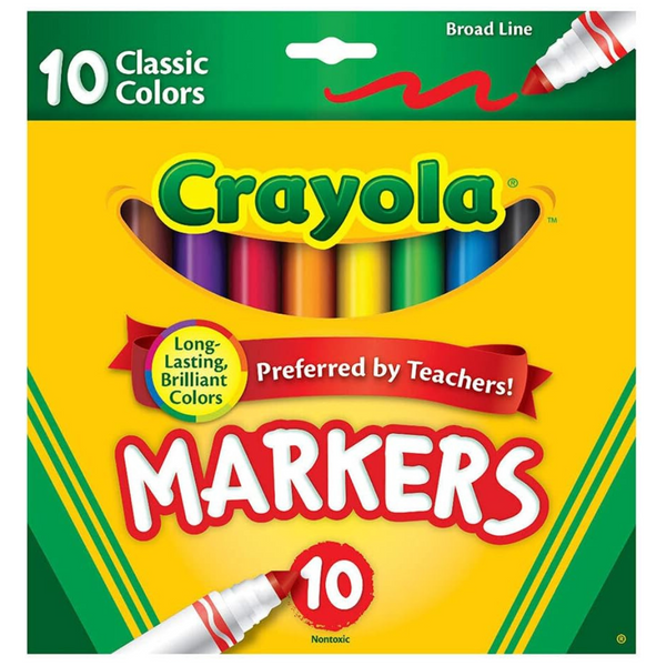 Crayola Broad Line Markers, Classic Colors 10 Each (10 Count)