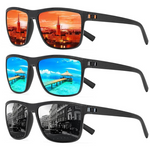 3-Pack Unisex Lightweight Frame Square Polarized Sunglasses