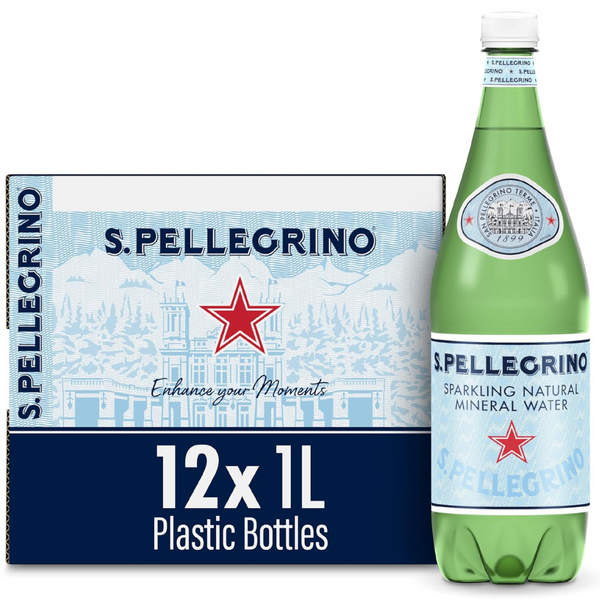 12-Pack S.Pellegrino Sparkling Natural Mineral Water, 33.8 Fl Oz