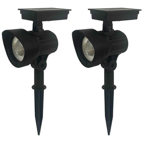 2-Count Mainstays 30 Lumens Solar Powered Black LED Landscape Spot Light