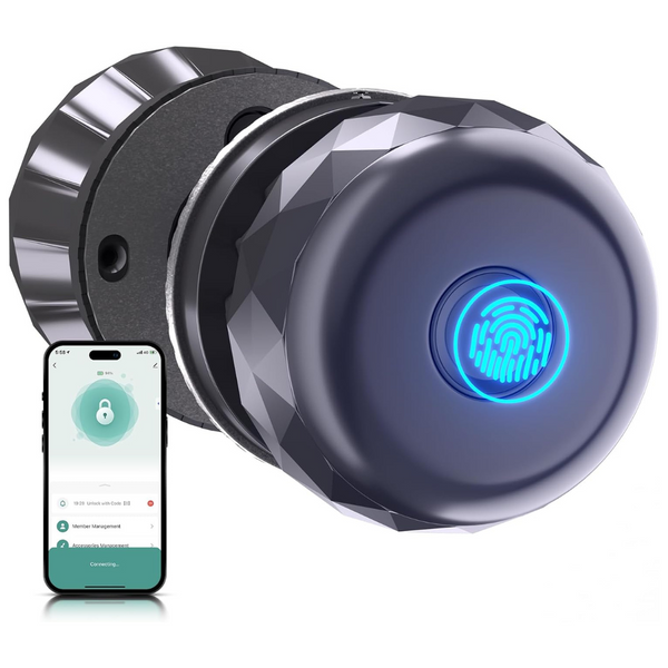 Loctian 3-In-1 Fingerprint Smart Keyless Door Knob With APP Control