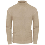 Men's Mock Neck Cable Knitted Waffle Textured Pullover Sweater