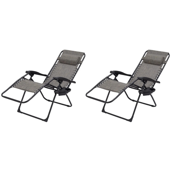 2-Pack Mainstays Outdoor Zero Gravity Chair Lounger (3 Colors)