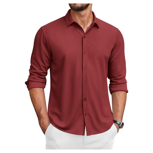 Men's Long Sleeve Wrinkle Free Casual Stretch Shirts