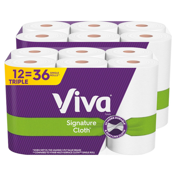 24-Count Viva Signature Cloth Choose-A-Sheet Paper Towels Triple Rolls + $15 Amazon Credit