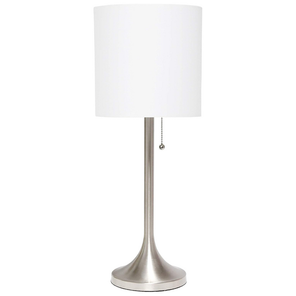 Simple Designs LT1076-BNW Tapered Fabric Drum Shade Table Lamp