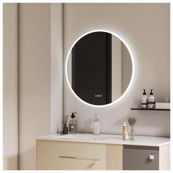 Aosspy Modern 24" W x 24" H Frameless Anti-Fog Bathroom Vanity Mirror