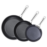 3-Piece Classic Hard Anodized Nonstick Saute Skillet Pan (8"/10.5"/12")