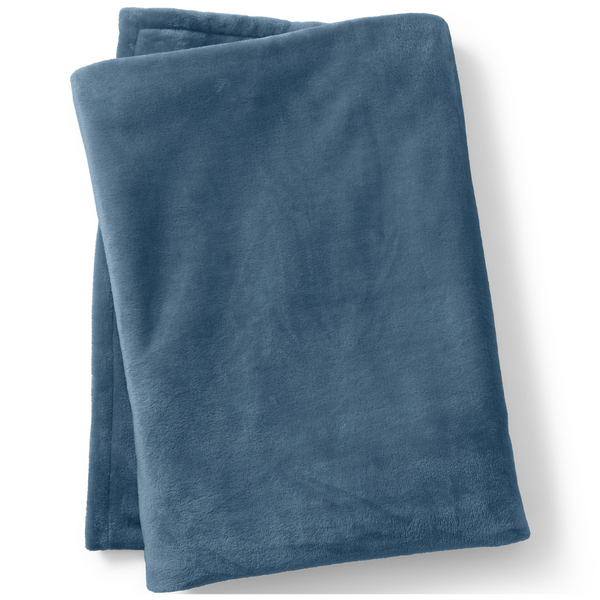 Lands’ End Plush Fleece Throw Blankets