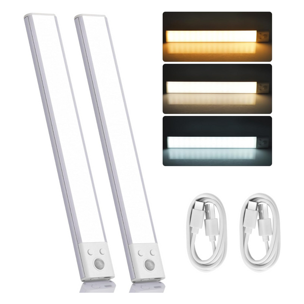 2-Pack Battery Operated Wireless Motion Sensor LED Closet Lights