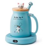 Bsigo 3 Temperature Settings Coffee & Cute Cat Candle Mug Warmer