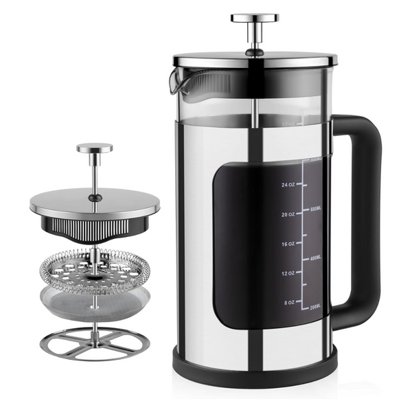 French Press Coffee Maker Thicken Heat-Resistant Borosilicate Glass (34Oz)