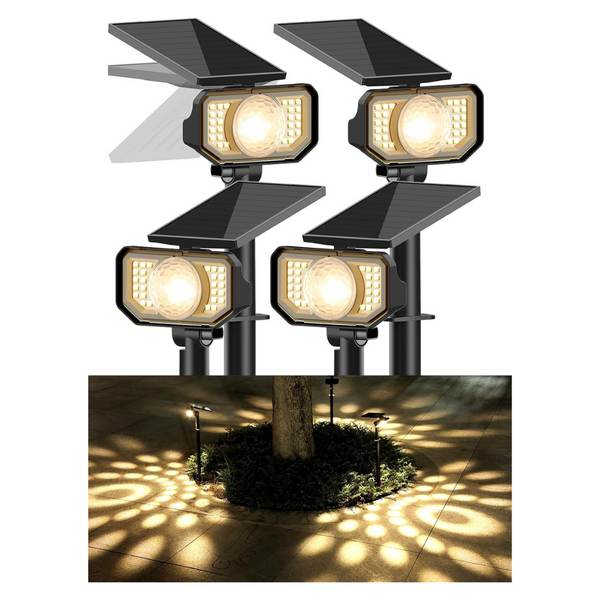 4-Pack FabStyl Outdoor Waterproof Dusk-To-Dawn Solar Spot Lights