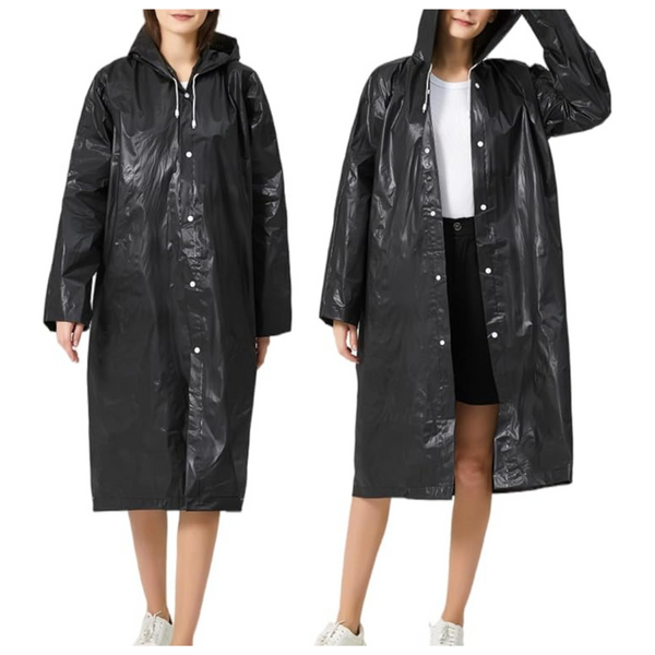 2-Pack RUISHYY Reusable EVA Ponchos Raincoats Jackets With Hood