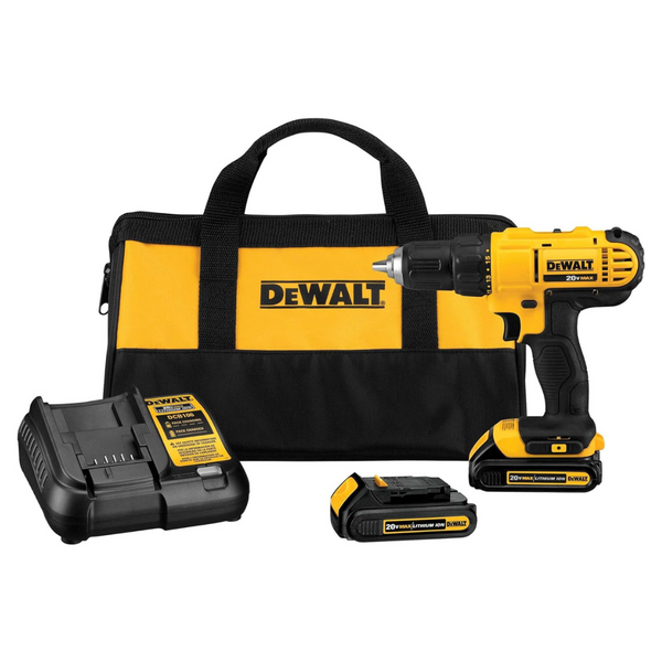 Dewalt 20V MAX Cordless Lithium-Ion 1/2 Inch Compact Drill Driver Kit