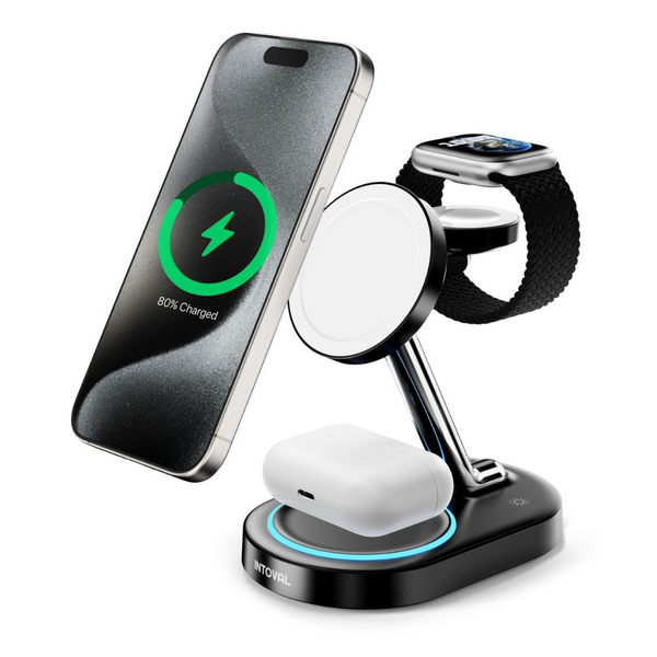 Intoval 3-In-1 Wireless Charging Station For Magsafe Apple Devices