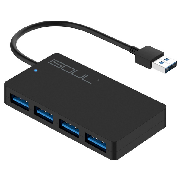 4-Port Ultra Slim Mini Multiport USB Hub 2.0