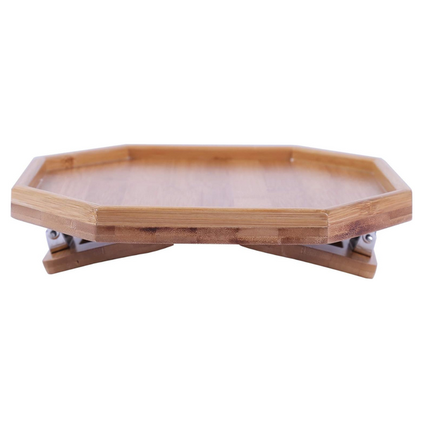 Xchouxer Natural Bamboo Sofa Armrest Clip-On Tray