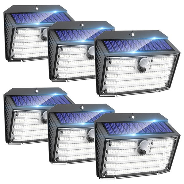 6-Pack Wireless 126 LED Motion Sensor Security Solar Lights With 3 Modes