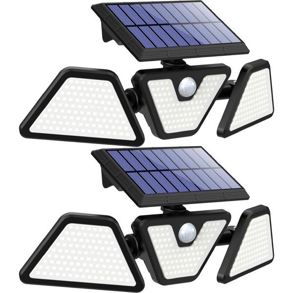 2 Pack 275 LED Motion Sensor Solar Outdoor Security Lights