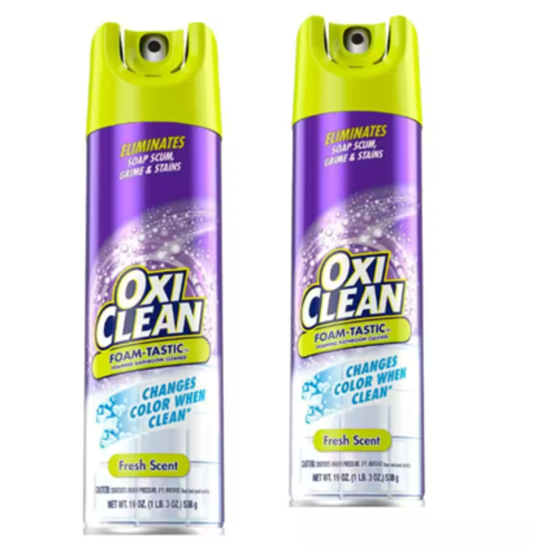 2-Pack 19 Oz. Oxi Clean Foam-Tastic Foaming Bathroom Cleaner Spray Ca