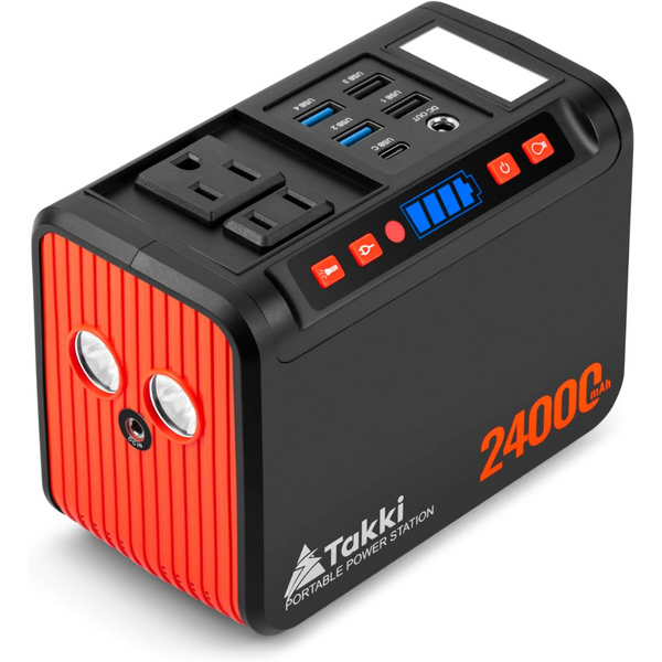 Takki 88wh Solar Portable Power Station With 110V AC DC USB Ports