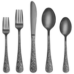 20-Piece Vintage Carved Stainless Steel Flatware Set