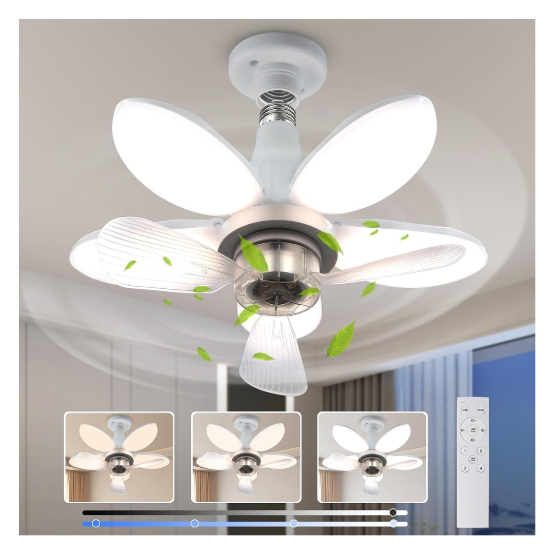 Quiet 4 Speed Ceiling Fan With 20" Dimmable LED Light