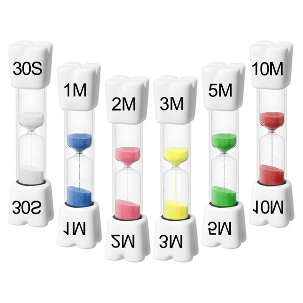 6 Pk Smiley Acrylic Sand Timer For Kids, 30S/1/2/3/5/10 Minute