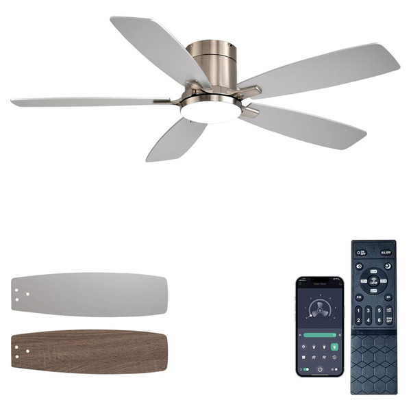 Ayaoty 52" Low Profile Ceiling Fans With Lights & Remote