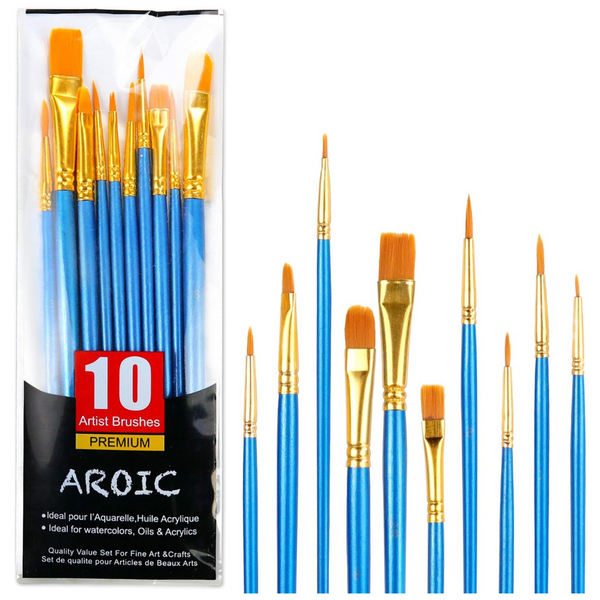 Nylon Acrylic Paint Hair Brushes Set For All Purpose