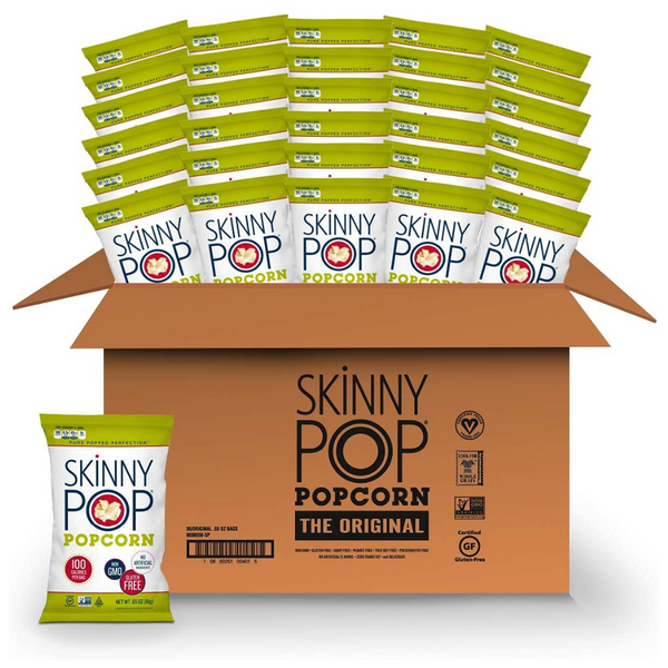 30-Pack SkinnyPop Original Popcorn Snack Size Bags (0.65 Ounce)