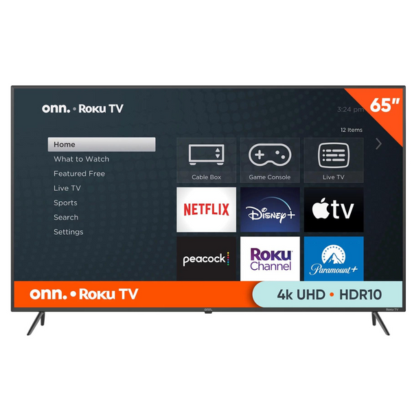 Onn 65" 4K Ultra HDR Smart LED Roku TV (100012587)