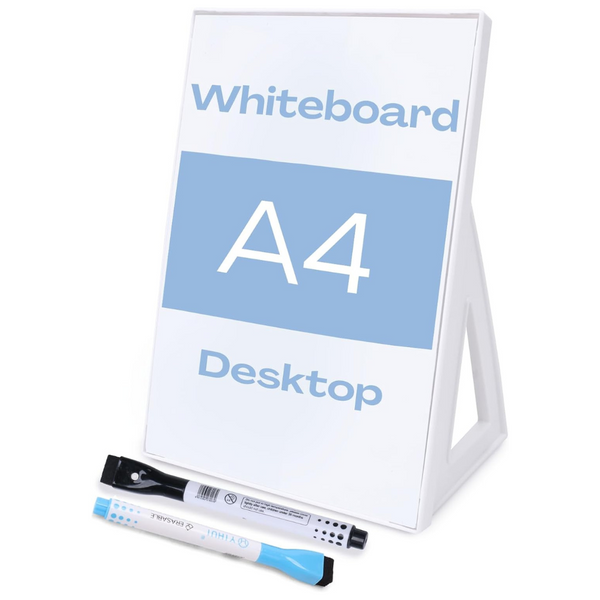 Small Stand-Up White Board Dry Erase Board With 2 Markers