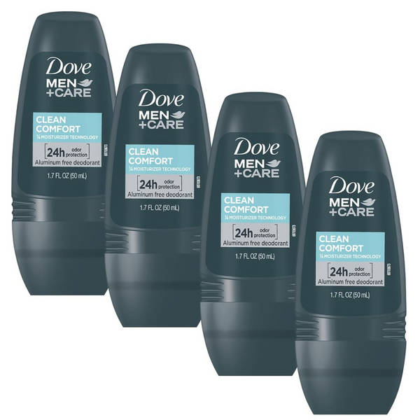 4-Pack Dove Men+Care Roll On Deodorant, 1.7oz