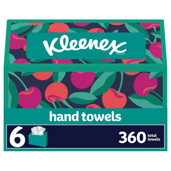 Kleenex Disposable Paper Hand Towels (6 Boxes, 60 Tissues Per Box, 360 Total Tissues)