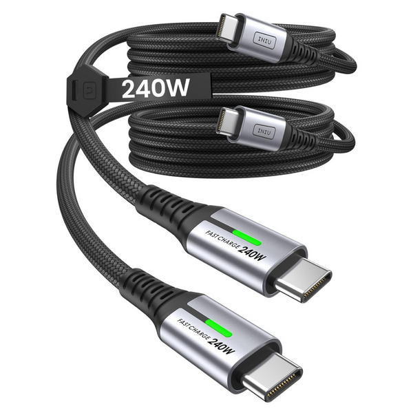 2-Pack INIU 6.6ft 240W USB-C To USB-C Charger Cable