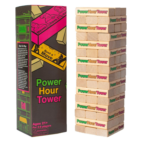 Power Hour Tower 48 Hilarious Wooden Blocks Adult Party Game