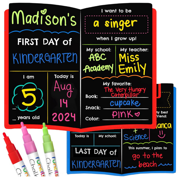 First Day Of School 11 x 13 Chalkboard Sign W/Markers