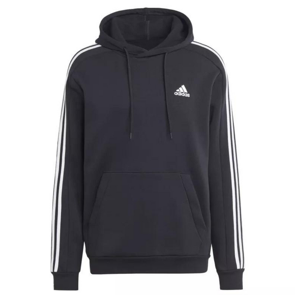 Adidas Men's Essentials Fleece 3-Stripes Hoodie (Black)