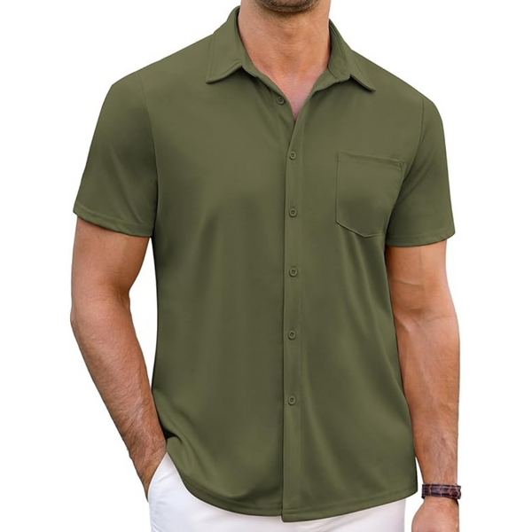 Coofandy Men's Short Sleeve Wrinkle Free Untucked Shirt