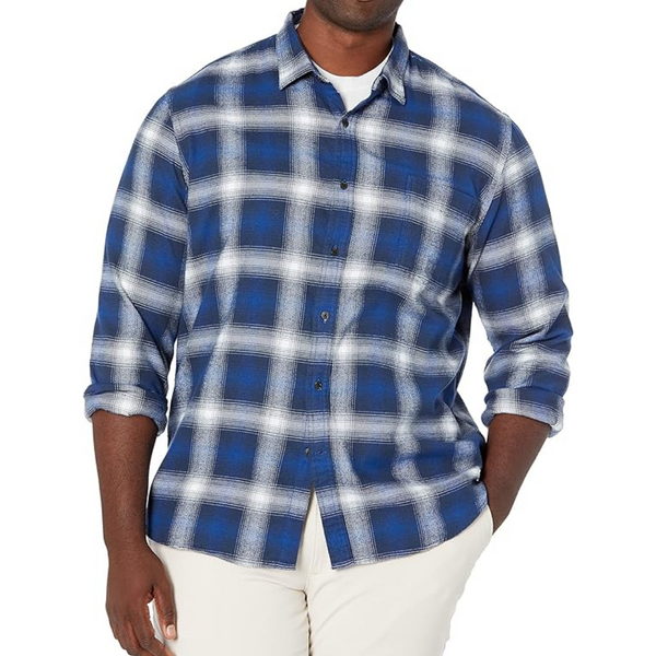 Amazon Essentials Men's Slim-Fit Long-Sleeve Plaid Flannel Shirts