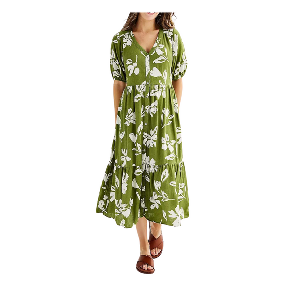 Sonoma Goods For Life Womens Button Thru Femme Midi Dress