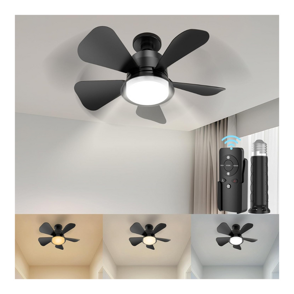 3-Colors 5-Brightness Dimmable LED Ceiling Fan With Light