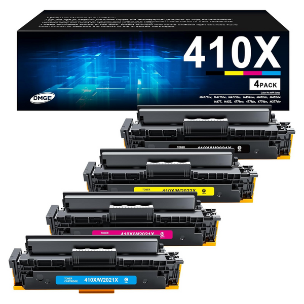 410A Toner Cartridge 410X - High Yield 4 Pack Replacement For HP 410A 410X