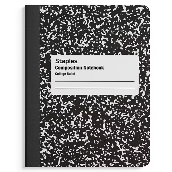 Staples 7.5" x 9.75" College Ruled 100 Sheets Composition Notebook