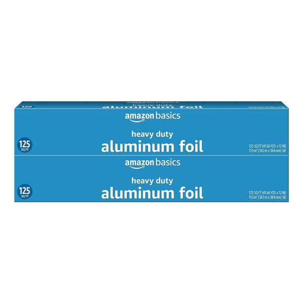 2-Pack Amazon Basics Heavy Duty Aluminum Foil, 125 Sq Ft