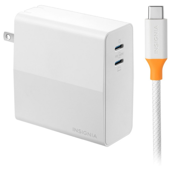 Insignia 140w Dual Port USB-C Compact Wall Charger Kit