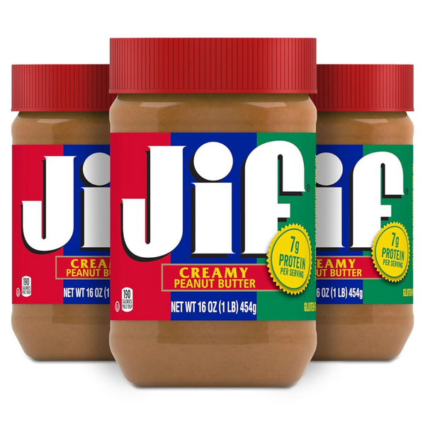 3-Pack 16oz Jif Creamy Peanut Butter