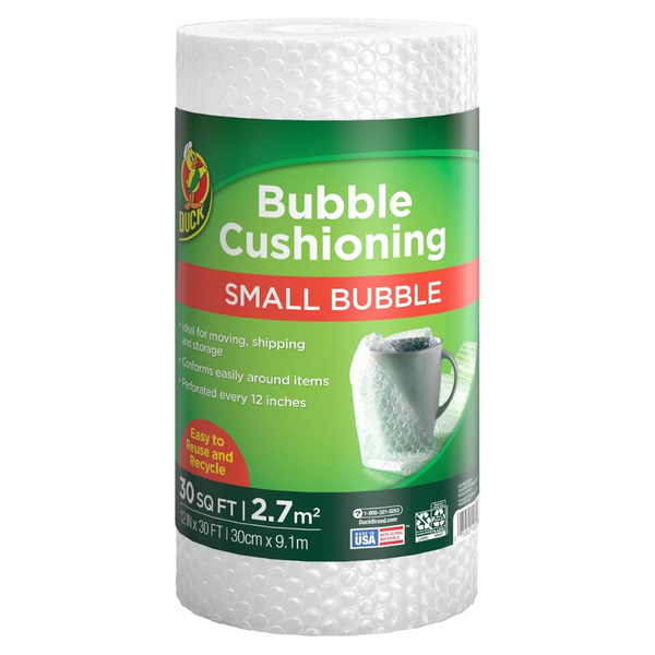 Duck Brand 12'' x 30' Small Bubble Cushioning Wrap Roll